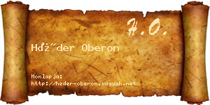Héder Oberon névjegykártya